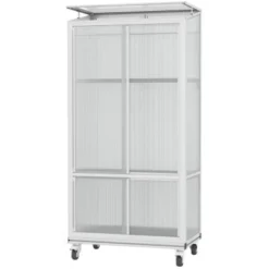 Vitavia Balkongewächshaus Polis Mit Rollen HKP 4 Mm Alu 81 X 42,8 X 168,2 Cm