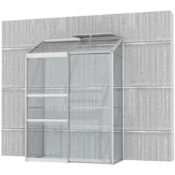 Vitavia Anlehn-Gewächshaus Ida 900 ESG 3 Mm Aluminium 130,6 X 182,3 X 68,8 Cm