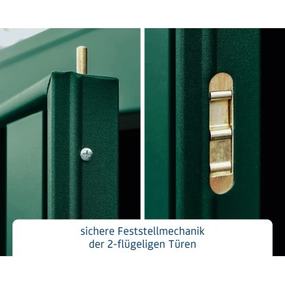 Ecostar Gerätehaus Trend Mit Pultdach Typ 1 RAL6005 Moosgrün Einzeltür 4 Ecostar Gerätehaus Trend Mit Pultdach Typ 1 RAL6005 Moosgrün Einzeltür – Bild 4