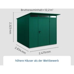 Ecostar Gerätehaus Trend Mit Pultdach Typ 2 RAL6005 Moosgrün Einzeltür -Vitavia Verkäufe 4005954383588 4860 003