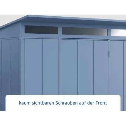 Ecostar Gerätehaus Elegant Mit Pultdach Typ 1 RAL5014 Taubenblau Einzeltür 4 Ecostar Gerätehaus Elegant Mit Pultdach Typ 1 RAL5014 Taubenblau Einzeltür – Bild 4