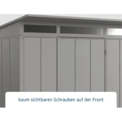 Ecostar Gerätehaus Elegant Mit Pultdach Typ 1 RAL9007 Graualuminium Einzeltür -Vitavia Verkäufe 4005954394263 4860 004