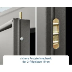 Ecostar Gerätehaus Elegant Mit Pultdach Typ 1 RAL9007 Graualuminium Einzeltür -Vitavia Verkäufe 4005954394263 4860 005