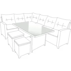 (Ersatz-)Glasplatte Für Esstisch Elfrieda Eck-Dining-Set Transparent -Vitavia Verkäufe 4007871122172 30
