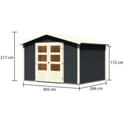Karibu Gartenhaus Amberg 5 Anthrazit 305 Cm X 246 Cm -Vitavia Verkäufe 4010090487212 3739 3
