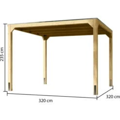 Karibu Fyrkant Pavillon Naturbelassen 320 Cm X 320 Cm -Vitavia Verkäufe 4010090487717 3739 4