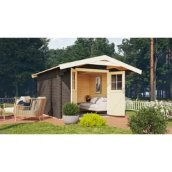 Karibu Gartenhaus Högland 5 Terragrau 297 Cm X 297 Cm