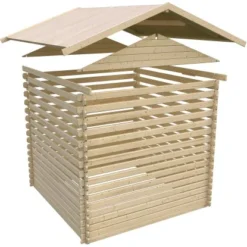 Karibu Gartenhaus Högland 5 Terragrau 297 Cm X 297 Cm -Vitavia Verkäufe 4010090487823 3739 8