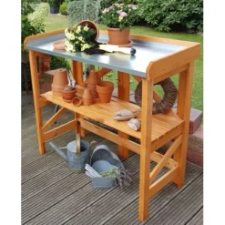 Pflanztisch Klappbar Mit Verzinkter Arbeitsfläche 45 Cm X 97 Cm X 88 Cm -Vitavia Verkäufe 4012379353577 4401 5