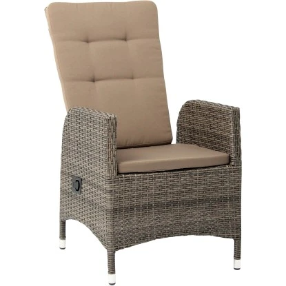 Acamp Set 2x Armsessel Ciro 58 Cm X 58 Cm X 108 Cm Grau-Taupe 2 Acamp Set 2x Armsessel Ciro 58 Cm X 58 Cm X 108 Cm Grau-Taupe – Bild 2