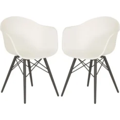 Acamp Set 2x Schalensessel New York 61 Cm X 61 Cm X 80 Cm Anthrazit-Weiß