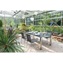 Acamp Set 4x Stapelsessel Auris Tisch Auris 200x100 Cm Edelstahl-Metalica Dark 18 Acamp Set 4x Stapelsessel Auris Tisch Auris 200x100 Cm Edelstahl-Metalica Dark -Vitavia Verkäufe 4013556500227 3460 04