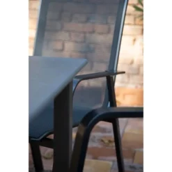 Acamp Set 4x Stapelsessel Urban Tisch Acaplan Loft 160x90 Cm Anthrazit-Schiefer -Vitavia Verkäufe 4013556500548 3639 05