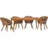 Acamp Set 4x Armsessel Atacama 1x Tisch Atacama 180 Cm X 90 Cm Teak