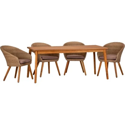 Acamp Set 4x Armsessel Atacama 1x Tisch Atacama 180 Cm X 90 Cm Teak 1 Acamp Set 4x Armsessel Atacama 1x Tisch Atacama 180 Cm X 90 Cm Teak
