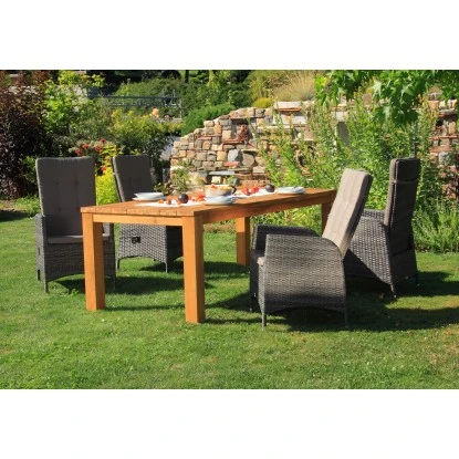 Acamp Set 4x Armsessel Ciro 1x Tisch Old Java 180 Cm X 90 Cm Grau-Teak 5 Acamp Set 4x Armsessel Ciro 1x Tisch Old Java 180 Cm X 90 Cm Grau-Teak – Bild 5