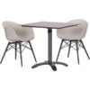 Acamp Set 2x Sessel New York 1x Tisch Acaplan 80 Cm X 80 Cm Grau-Weiß