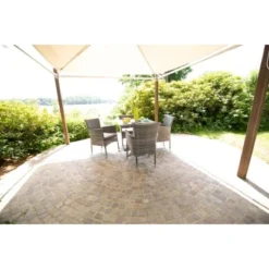 Acamp Set 4x Stapelsessel Cesar 1x Tisch Acaplan 80 Cm X 80 Cm Grau-Cemento -Vitavia Verkäufe 4013556501309 4149 07