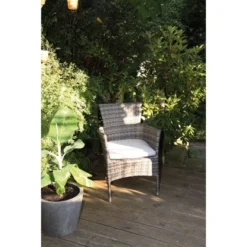 Acamp Set 4x Stapelsessel Cesar 1x Tisch Acaplan 80 Cm X 80 Cm Grau-Cemento -Vitavia Verkäufe 4013556501309 4152 10