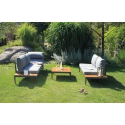 Acamp Loungegruppe Paros Anthrazit-Teak FSC® -Vitavia Verkäufe 4013556562706 4380 03