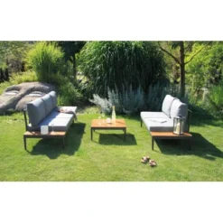 Acamp Loungegruppe Paros Anthrazit-Teak FSC® -Vitavia Verkäufe 4013556562706 4381 04