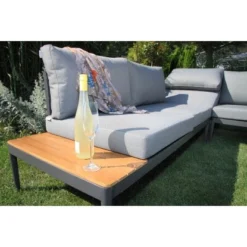 Acamp Loungegruppe Paros Anthrazit-Teak FSC® -Vitavia Verkäufe 4013556562706 4384 07