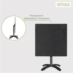 Acamp HPL Tisch Acaplan 80 Cm X 80 Cm Anthrazit-Cemento -Vitavia Verkäufe 4013556563611 4462 04