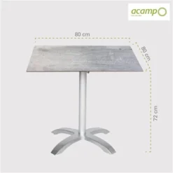 Acamp HPL Tisch Acaplan 80 Cm X 80 Cm Platin-Cemento 13 Acamp HPL Tisch Acaplan 80 Cm X 80 Cm Platin-Cemento -Vitavia Verkäufe 4013556563710 4491 05