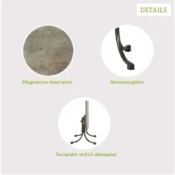 Acamp Tisch Boulevard 120 Cm X 80 Cm Anthrazit-Cemento -Vitavia Verkäufe 4013556566391 4546 05