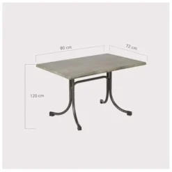Acamp Tisch Boulevard 120 Cm X 80 Cm Anthrazit-Cemento -Vitavia Verkäufe 4013556566391 4547 06