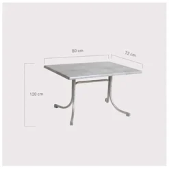 Acamp Tisch Boulevard 120 Cm X 80 Cm Platin-Cemento -Vitavia Verkäufe 4013556566827 4563 04