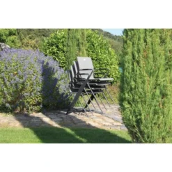 Acamp Set 6x Stapelsessel Alpha Tex 55 Cm X 57 Cm X 83 Cm Anthrazit-Nero -Vitavia Verkäufe 4013556570251 4801 04