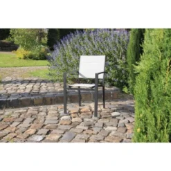 Acamp Set 4x Stapelsessel Alberto 55 Cm X 56 Cm X 88 Cm Schwarz-SilberGrau -Vitavia Verkäufe 4013556570367 4827 08