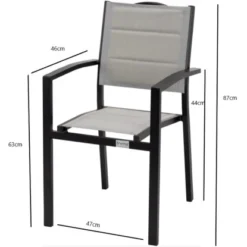 Acamp Set 4x Stapelsessel Alberto 55 Cm X 56 Cm X 88 Cm Schwarz-SilberGrau -Vitavia Verkäufe 4013556570367 4828 09