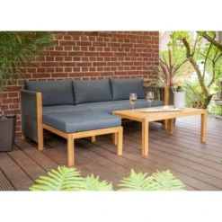Acamp Loungegruppe Malaga Teak-Schwarz FSC® -Vitavia Verkäufe 4013556574556 4923 03