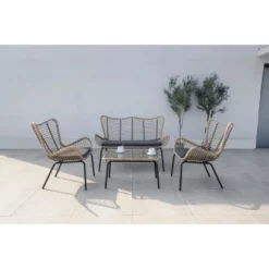 Acamp Loungegruppe Korfu Schwarz-Bambus -Vitavia Verkäufe 4013556574587 4928 02