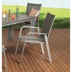 Acamp Set 4x Stapelsessel Urban 54 Cm X 60 Cm X 82 Cm Platin-Graphit -Vitavia Verkäufe 4013556589468 5066 03