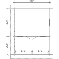 Skan Holz Freizeithaus Luzern 380 Cm X 300 Cm Mit Lattung Natur -Vitavia Verkäufe 4018211610785 2622 VM 1