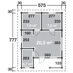 Wolff Finnhaus Ferienhaus Spessart 70-A B X T: 575 Cm X 777 Cm -Vitavia Verkäufe 4038868000210 4276 3