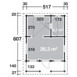 Wolff Finnhaus Ferienhaus Sauerland 92-B B X T: 519 Cm X 609 Cm -Vitavia Verkäufe 4038868007172 4276 3