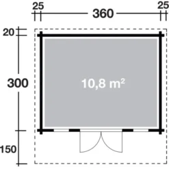 Wolff Finnhaus Holz-Gartenhaus Hammerfest 70-A B X T: 360 Cm X 300 Cm -Vitavia Verkäufe 4038868027316 4276 3