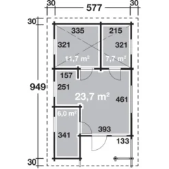 Wolff Finnhaus Ferienhaus Spessart 92-E M. Schlafboden B X T: 577 Cm X 949 Cm 21 Wolff Finnhaus Ferienhaus Spessart 92-E M. Schlafboden B X T: 577 Cm X 949 Cm -Vitavia Verkäufe 4038868027828 4276 3