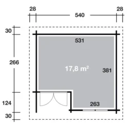 Wolff FinnhausHolz-Gartenhaus Malaga 44-BKlassik B X T: 540 Cm X 390 Cm -Vitavia Verkäufe 4038868031559 4276 3