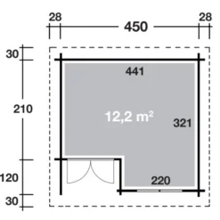 Wolff Finnhaus Holz-Gartenhaus Cordoba 44-A Modern 450 Cm X 330 Cm -Vitavia Verkäufe 4038868031566 4276 3