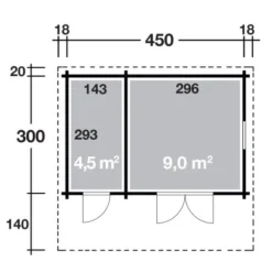 Wolff Finnhaus Holz-Gartenhaus Caro 34 XL 450 Cm X 300 Cm -Vitavia Verkäufe 4038868031603 4276 3