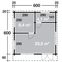 Wolff Finnhaus Holz-Gartenhaus Lappland 70-C B X T: 600 Cm X 600 Cm 23 Wolff Finnhaus Holz-Gartenhaus Lappland 70-C B X T: 600 Cm X 600 Cm -Vitavia Verkäufe 4038868032624 4276 3