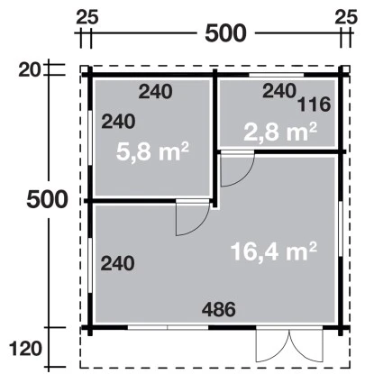 Wolff Finnhaus Holz-Gartenhaus Lappland 70-A XL B X T: 500 Cm X 500 Cm 12 Wolff Finnhaus Holz-Gartenhaus Lappland 70-A XL B X T: 500 Cm X 500 Cm – Bild 12