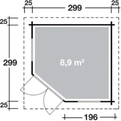 Wolff FinnhausHolz-Gartenhaus Maja 40-A B X T: 299 Cm X 299 Cm -Vitavia Verkäufe 4038868033638 4276 3