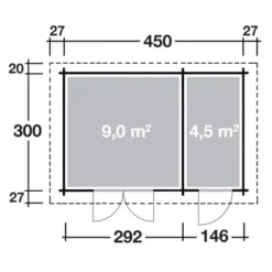 Wolff FinnhausHolz-Gartenhaus Nancy B X T: 450 Cm X 300 Cm -Vitavia Verkäufe 4038868033911 4276 3