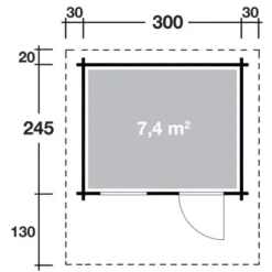 Wolff FinnhausHolz-Gartenhaus Skagen 44-A B X T: 300 Cm X 245 Cm -Vitavia Verkäufe 4038868034659 4276 3